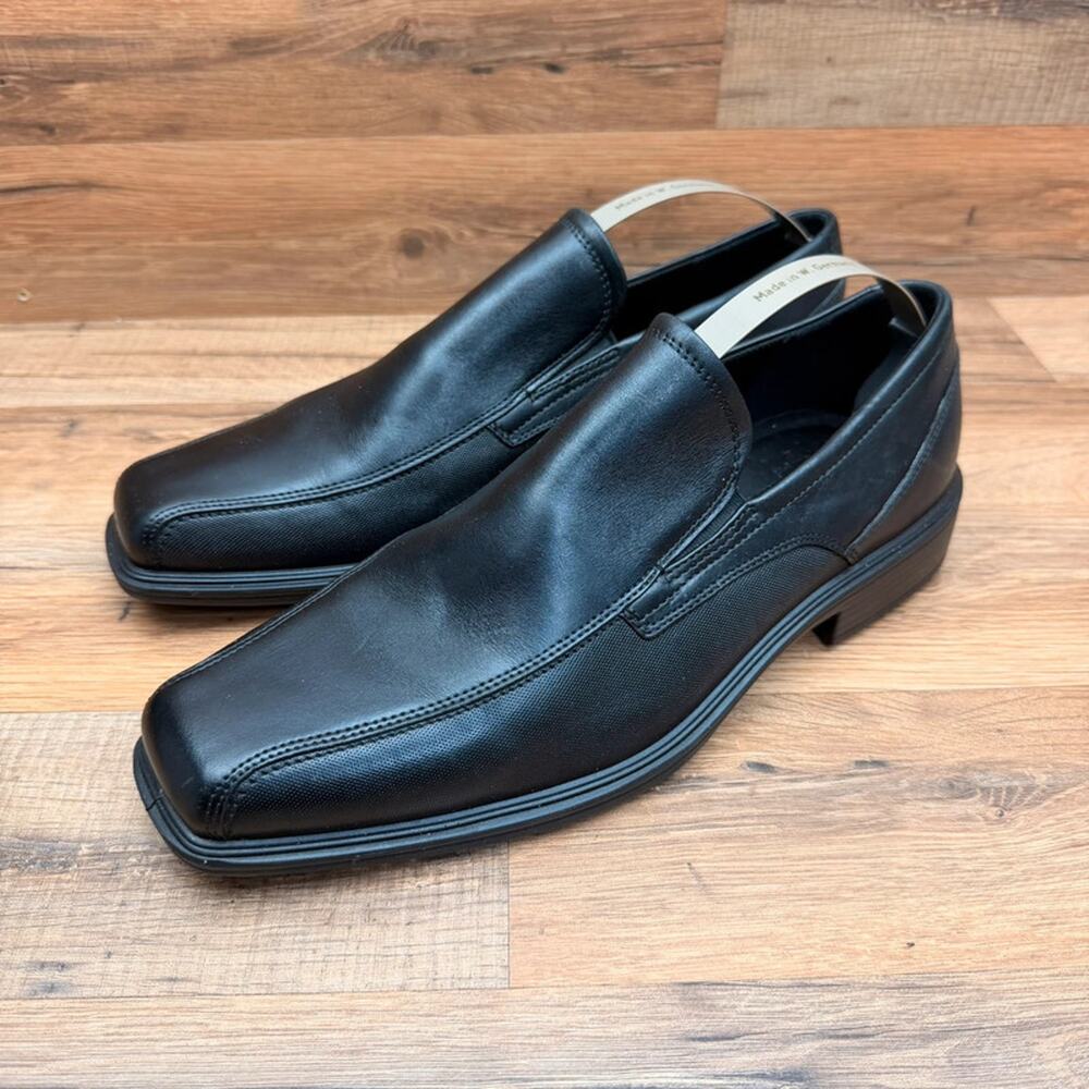 Ecco Johannesburg men size 8/8.5 Shoes loafers slip ons black leather